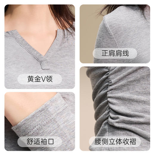 【秋上新】I'd爱帝女式莱赛尔羊毛V领长袖衫 商品图2