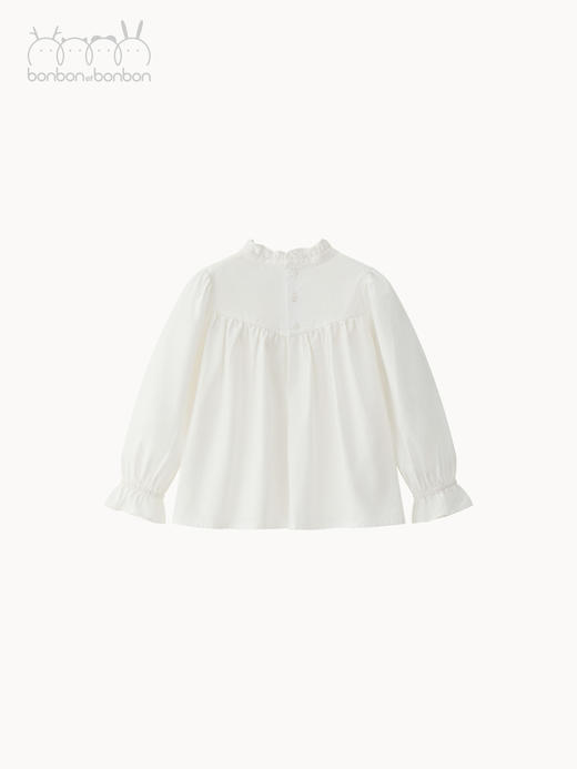 公主领白色缩褶上衣 商品图1