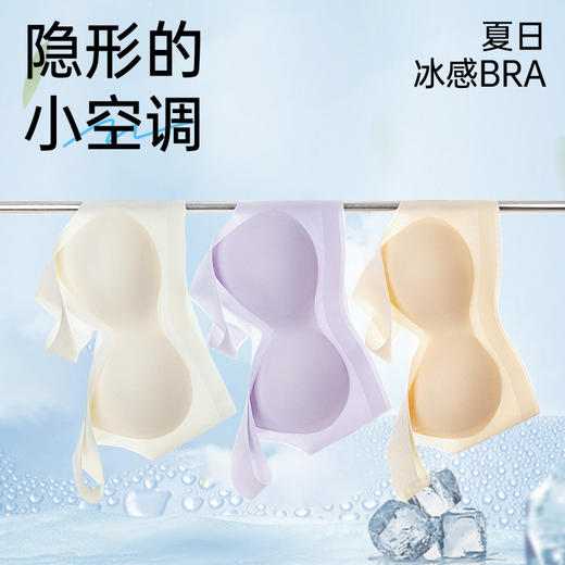忆夏浅浅 舒适文胸(VIP)【轻薄无痕 凉感内衣】透气无钢圈粉底液隐形聚拢美背内衣 商品图9