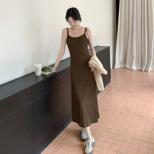 韩系镂空罩衫吊带连衣裙套装女2025秋季新款流行显瘦长裙两件套HSYL3301 商品图3