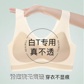 忆夏浅浅 舒适文胸(VIP)【轻薄无痕 凉感内衣】透气无钢圈粉底液隐形聚拢美背内衣