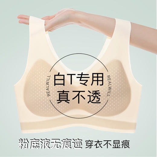 忆夏浅浅 舒适文胸(VIP)【轻薄无痕 凉感内衣】透气无钢圈粉底液隐形聚拢美背内衣 商品图0