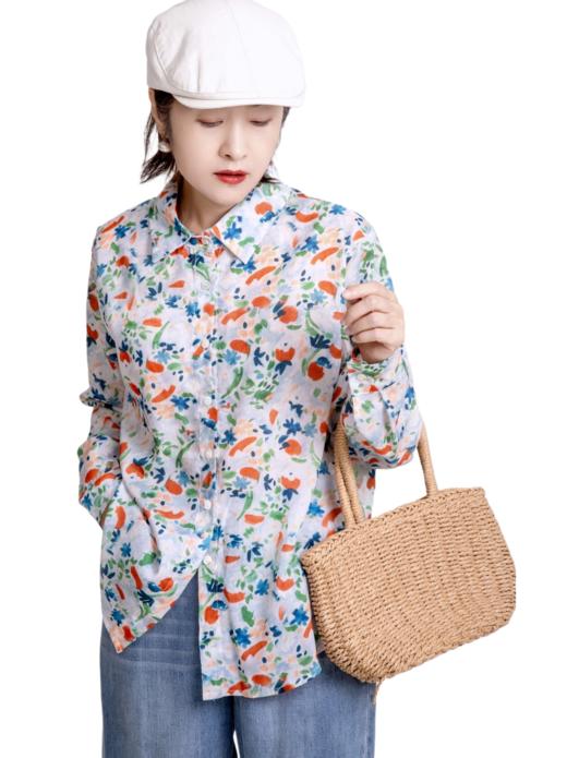 法式碎花衬衫 商品图0