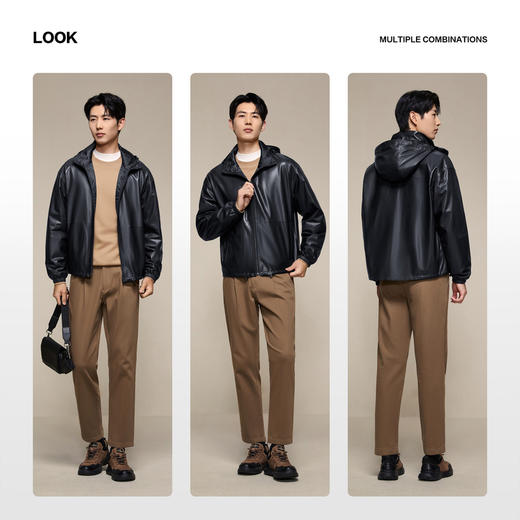 【高端系列/轻薄山羊皮】柒牌皮衣男士秋冬新款商务休闲外套男装129J70550 商品图2