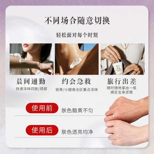 摩登红人莹润珍珠身体素颜霜白全身体乳保湿焕亮懒人霜防水防汗免卸妆 商品图3