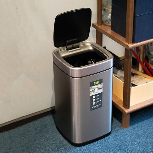 EKO智能垃圾桶自动感应家用客厅厨房不锈钢卫生间大容量垃圾桶 商品图1