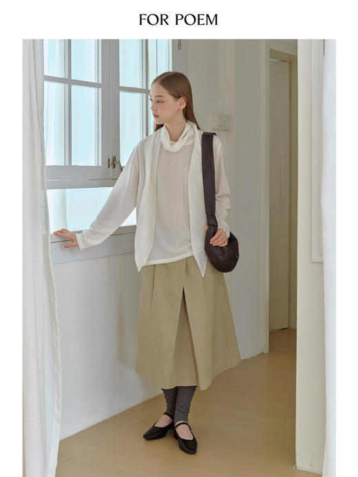 ForPoem 现货 25/FW原创设计宽松高领飘带系带简约长袖衬衫 商品图0