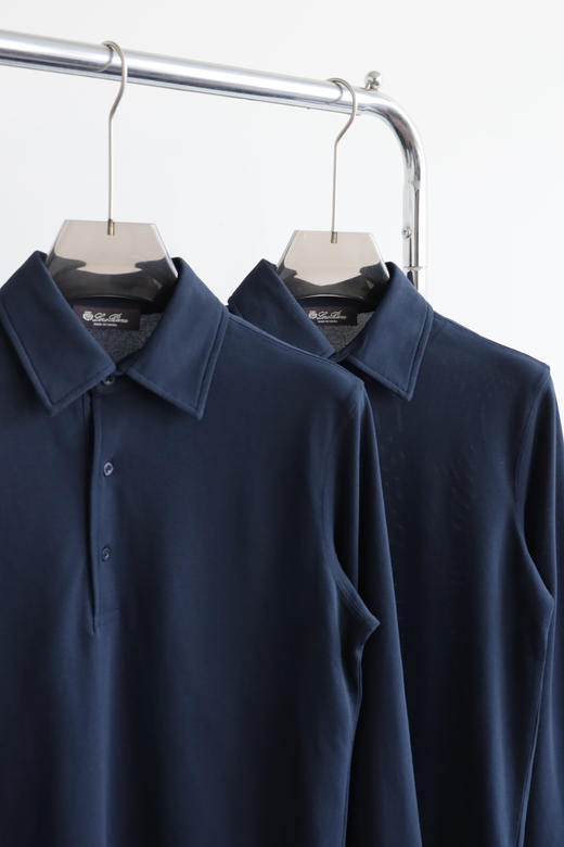 L/P 诺亚 深蓝色 长袖翻领POLO衫 CX210 商品图4