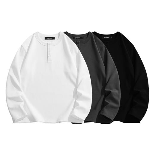 gxg.jeans男装 多色基础纯色亨利领长袖T恤男生上衣内搭 25秋热卖 商品图4