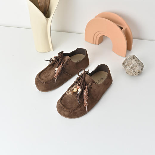 经典鲨2025秋季专柜新款百搭圆头系带平底通勤单鞋勃肯鞋女KW65-537191 商品图6