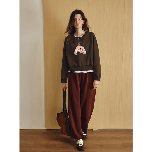 OLrain欧芮儿2025新款女秋季可爱小象贴布绣休闲百搭卫衣宽松上衣 商品图2