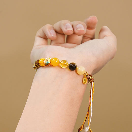 【普陀山】五行五珠款-土 | 土安 · 圆满结 师傅手工编织手绳 商品图3