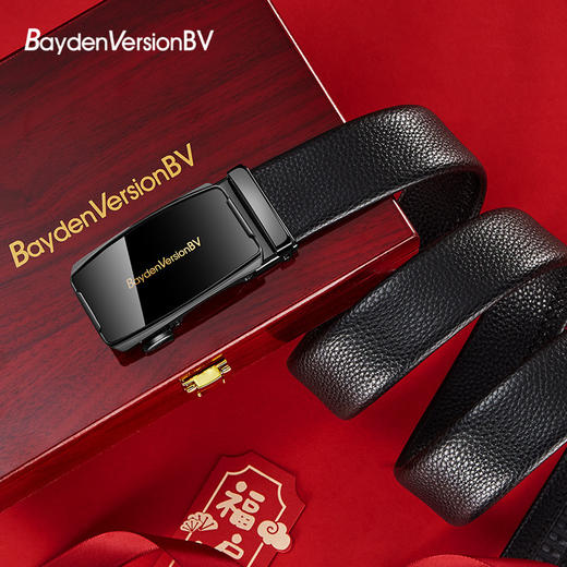 【情深礼意！男士心选礼盒】质感合金，高端男士皮带自动扣商务休闲头层牛皮腰带男裤带送父亲轻奢皮带。ra 商品图2