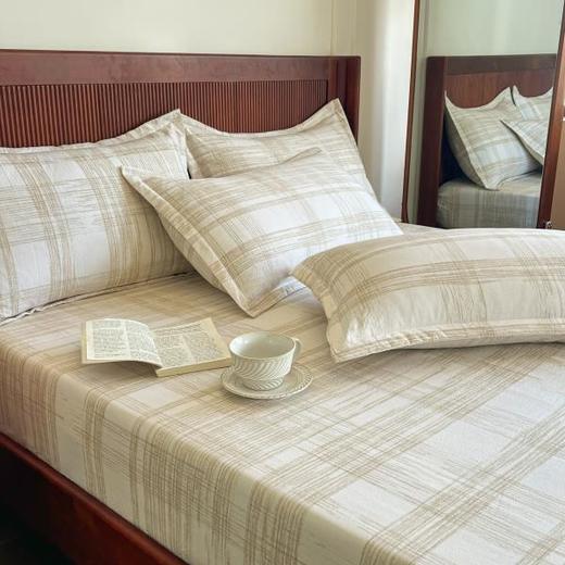 【觅瑾素雅文艺 A类亚麻混纺床笠】“会呼吸”的天然面料！A类母婴级 9种花色可选 一抹即平翻身不移位 商品图2