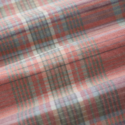 ROMI STUDIO“美式复古”棉麻感双面印花格子翻领衬衫 RWCASY5022  商品图4