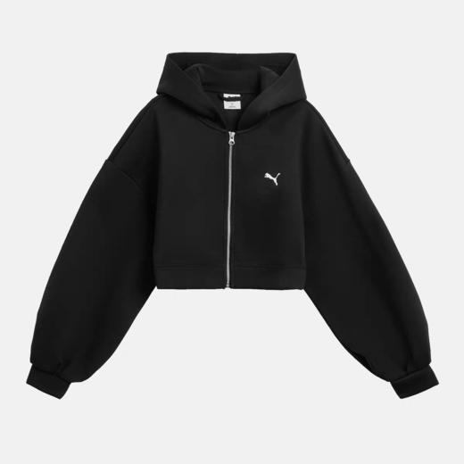 彪马外套女秋季新款休闲运动短款针织连帽拉链夹克 商品图2