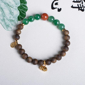 xy0558沉香+南红非洲翠手串