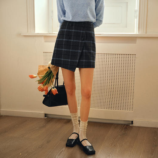 OLrain欧芮儿复古英伦风格子搭片A子半身裙女秋季2025新款包臀裙 商品图3