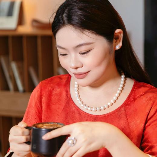 🎋七夕&诸暨溯源专场【淡水 有核正圆珍珠系列 经典款】经典正圆款，永不过时，高亮光泽，极微瑕品质，大圆珠项链可开GRC珠宝级证书，小米珠、戒指开珠宝小证书，耳饰不开证书 商品图5