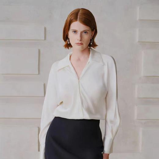 【à perles】Vi*nce 翻领纯真丝长袖衬衫 通勤简约气质 商品图4