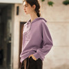 OLrain欧芮儿紫色连帽宽松卫衣2025秋季新款趣味卡通狗刺绣上衣 商品缩略图2