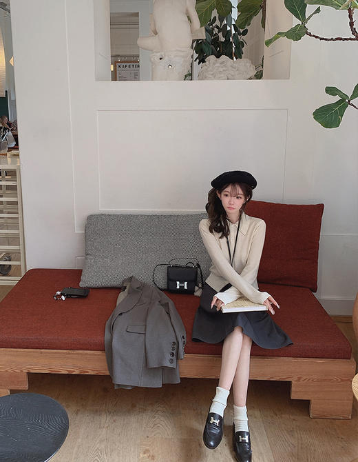 金蘑菇菇 丹麦假期 阿miu polo开衫组 / 100羊毛早秋时髦知识分子 商品图0