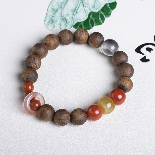 xy0561沉香+蜜蜡南红转运手串 商品图2