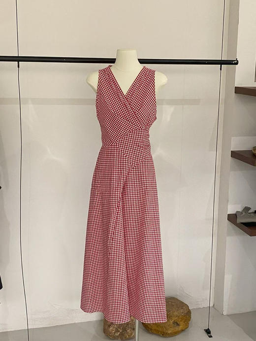 【门店同款】ENJOY夏季交叉绑带格子连衣裙 163993238 商品图0
