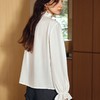 OLrain欧芮儿2025新款女秋季飘带法式雪纺衬衫荷叶边领长袖上衣 商品缩略图2