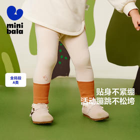 迷你巴拉女童裤子儿童甜美花朵宝宝柔软修身打底裤秋