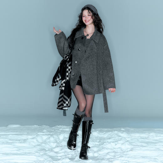 【90白鹅绒】三彩独醒2025冬季新款中长鹅绒服压胶直冲羽绒服F 商品图1