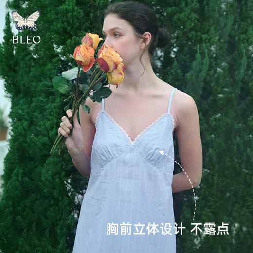 BLEO 全棉圆点提花蕾丝花边三角杯吊带裙 商品图3