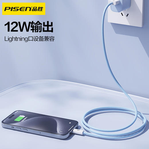 品胜 A to L高密编织12W数据线1.2米/2米 支持数据线传输 商品图1