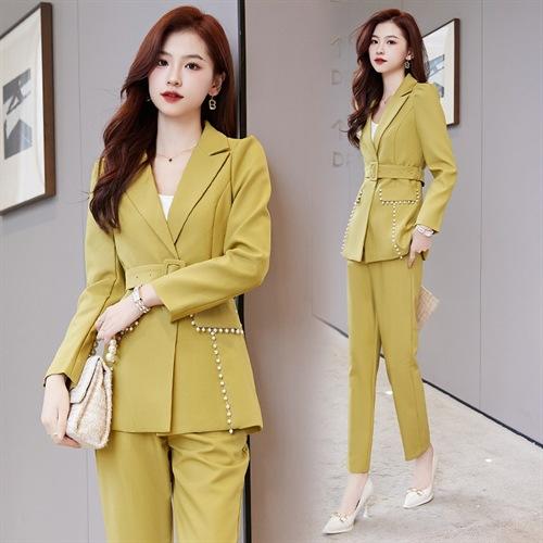 西装套装春秋高级感时尚气质干练修身收腰职业装两件套HBLJRA687 商品图0