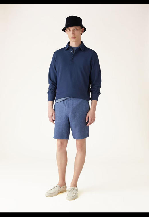 L/P 诺亚 深蓝色 长袖翻领POLO衫 CX210 商品图1