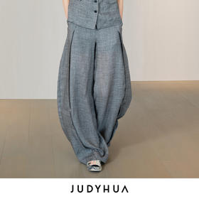 JUDYHUA J For Judy 莫兰迪灰夏季松弛感廓形长裤