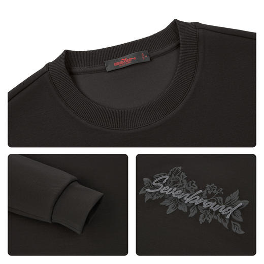 【莫代尔/图案款】柒牌男装印花圆领套头卫衣男秋季时尚休闲上衣129W70370 商品图3