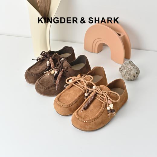 经典鲨2025秋季专柜新款百搭圆头系带平底通勤单鞋勃肯鞋女KW65-537191 商品图0