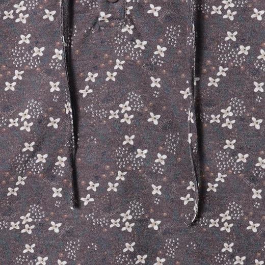 T4606SDSA男士秋冬新款轻奢痞帅男装撞色植物花卉半纽扣连帽长袖T恤潮 商品图3