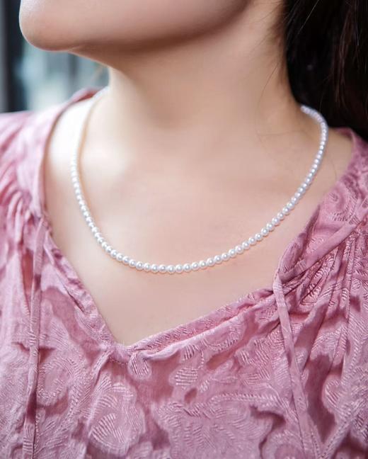 🎋七夕&诸暨溯源专场【淡水 有核正圆珍珠系列 经典款】经典正圆款，永不过时，高亮光泽，极微瑕品质，大圆珠项链可开GRC珠宝级证书，小米珠、戒指开珠宝小证书，耳饰不开证书 商品图6