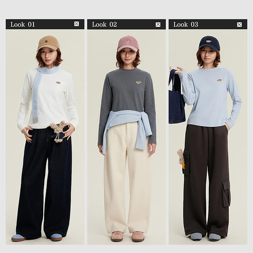 笛莎Deesha青少年女童T恤2025冬季女童小狗刺绣小高领打底衫 商品图3