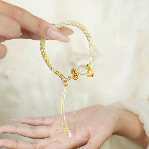 【普陀山】五行单珠-金 | 金曜 · 聚运结 师傅手工绳编手串 商品图2