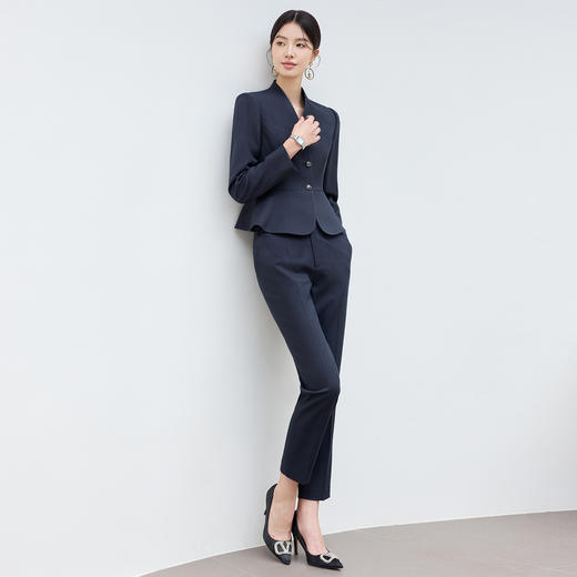 IWY/高端西装正装女职业套装藏青色面试商务工作服西服两件套25CP809 商品图2