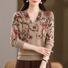 FCY SJ25823时尚复古印花宽松羊毛针织洋气上衣 商品缩略图2