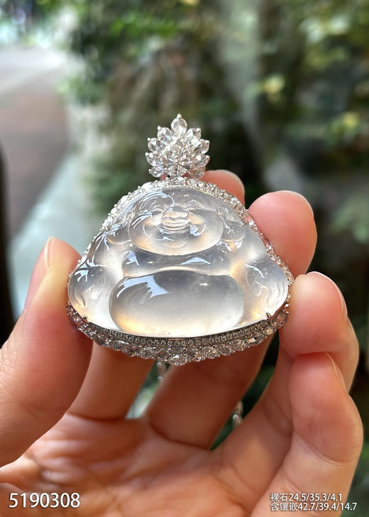 玻璃种佛公吊坠。99999【5190308】 商品图0