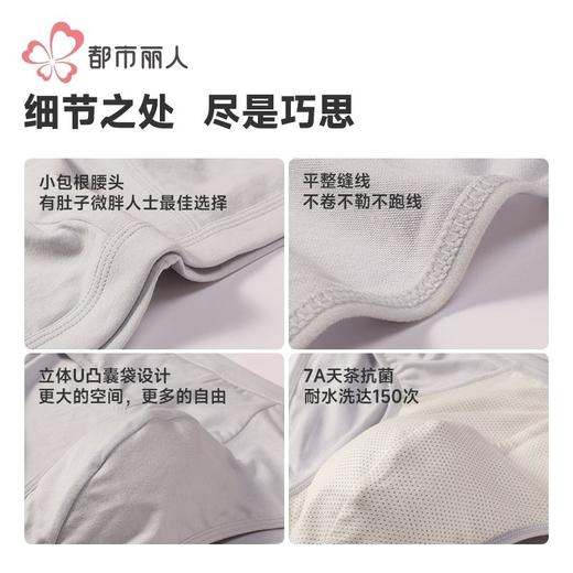 都市丽人内裤男士内裤50S水柔棉内裤氨纶头三角内裤男内裤FKHC41 商品图7