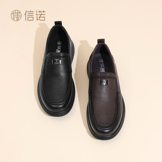 信诺羊皮休闲皮鞋舒适软底商务通勤单鞋中年爸爸鞋子2025新款秋季N5Q115-135 商品图1