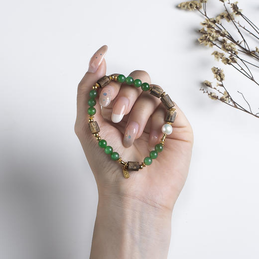xy0560沉香+碧玉珍珠手串 商品图8