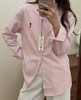 AMI男女同款经典款红色爱心条纹长袖衬衫(ZY*SS) 商品缩略图4