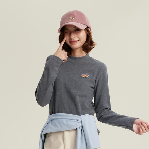 笛莎Deesha青少年女童T恤2025冬季女童小狗刺绣小高领打底衫 商品图1